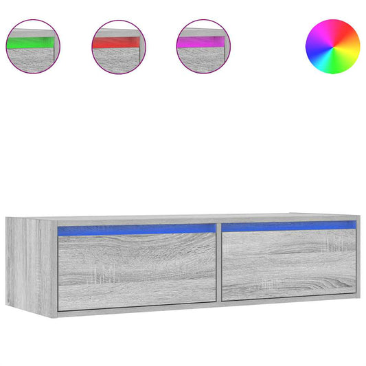 TV Cabinet with LED Lights Grey Sonoma 100X35,5x25 cm TV Cabinet with LED Lights Grey Sonoma 100X35,5x25 cm