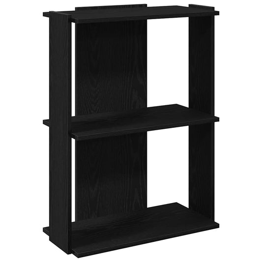 Bookcase 3-Tier Black 60x30x80 cm Engineered Wood Bookcase 3-Tier Black 60x30x80 cm Engineered Wood