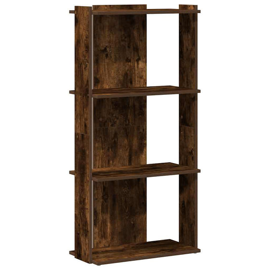 Bookcase 3-Tier Smoked Oak 60x30x120 cm Engineered Wood Bookcase 3-Tier Smoked Oak 60x30x120 cm Engineered Wood