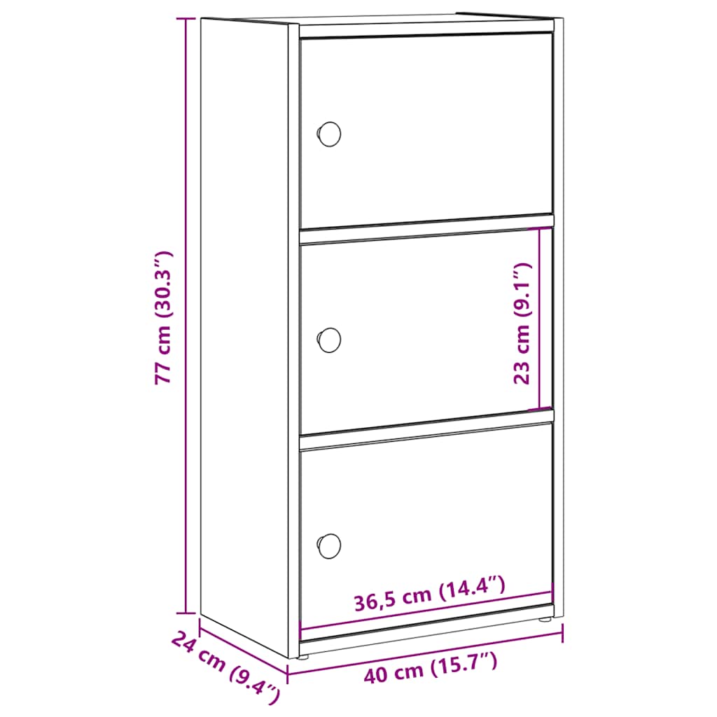 Bookcase Artisan Oak 40x24x77 cm Engineered Wood