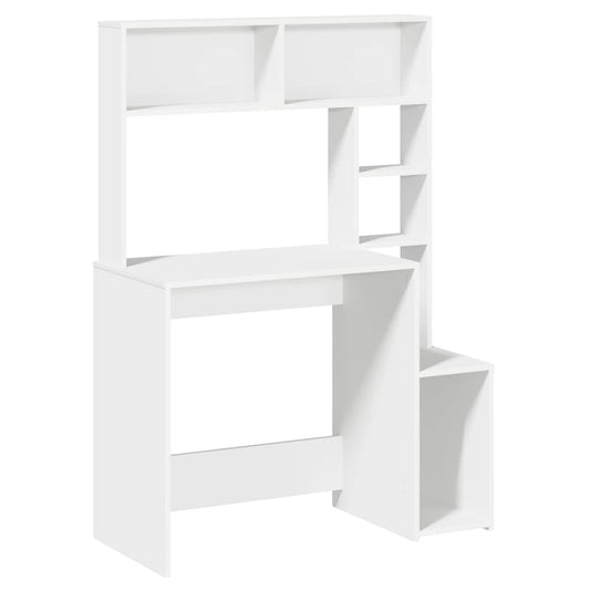 Desk with Shelves White 100x45x140 cm Engineered Wood Desk with Shelves White 100x45x140 cm Engineered Wood