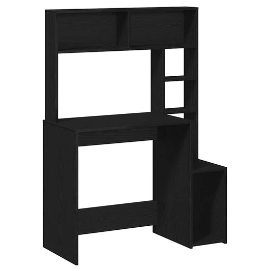 Desk with Shelves Black 100x45x140 cm Engineered Wood Desk with Shelves Black 100x45x140 cm Engineered Wood
