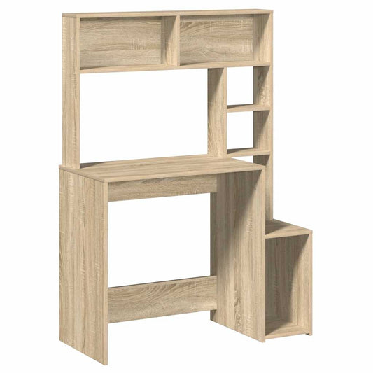 Desk with Shelves Sonoma Oak 100x45x140 cm Engineered Wood Desk with Shelves Sonoma Oak 100x45x140 cm Engineered Wood