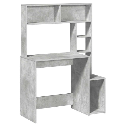 Desk with Shelves Concrete Grey 100x45x140 cm Engineered Wood Desk with Shelves Concrete Grey 100x45x140 cm Engineered Wood