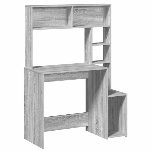 Desk with Shelves Grey Sonoma 100x45x140 cm Engineered Wood Desk with Shelves Grey Sonoma 100x45x140 cm Engineered Wood