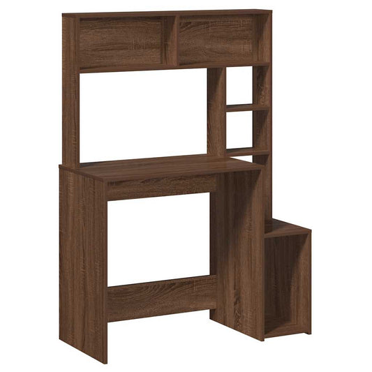 Desk with Shelves Brown Oak 100x45x140 cm Engineered Wood Desk with Shelves Brown Oak 100x45x140 cm Engineered Wood