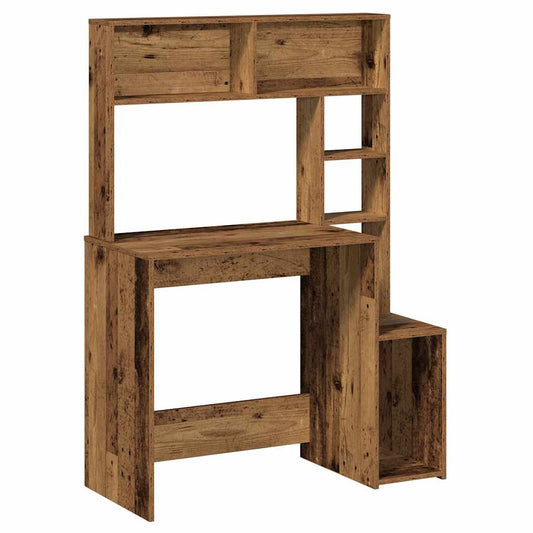 Desk with Shelves Old Wood 100x45x140 cm Engineered Wood Desk with Shelves Old Wood 100x45x140 cm Engineered Wood