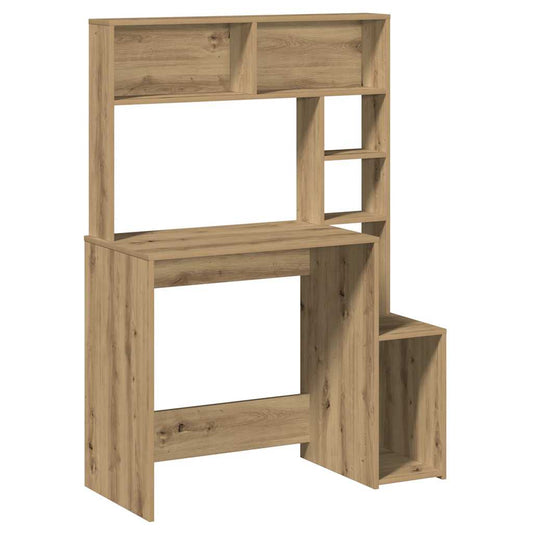 Desk with Shelves Artisan Oak 100x45x140 cm Engineered Wood Desk with Shelves Artisan Oak 100x45x140 cm Engineered Wood