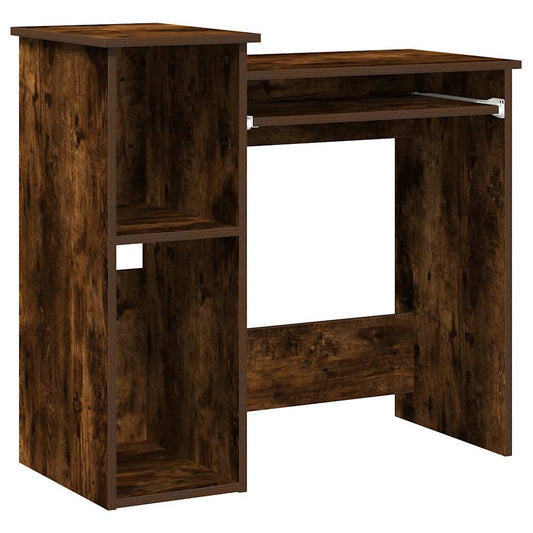 Desk with Shelves Smoked Oak 84x40x78 cm Engineered Wood Desk with Shelves Smoked Oak 84x40x78 cm Engineered Wood