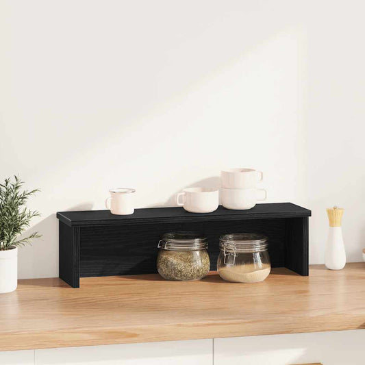 Kitchen Rack Stackable Black 50x15x16 cm Engineered Wood Kitchen Rack Stackable Black 50x15x16 cm Engineered Wood