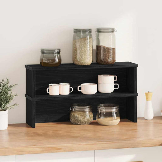 Kitchen Racks Stackable 2 pcs Black 60x15x16 cm Kitchen Racks Stackable 2 pcs Black 60x15x16 cm