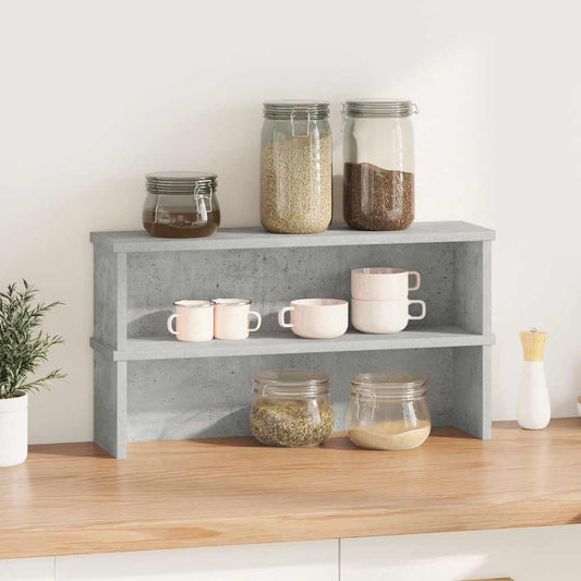 Kitchen Racks Stackable 2 pcs Concrete Grey 60x15x16 cm Kitchen Racks Stackable 2 pcs Concrete Grey 60x15x16 cm