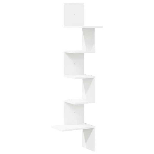 Wall Corner Shelf White 32x32x127,5 cm Engineered Wood Wall Corner Shelf White 32x32x127,5 cm Engineered Wood