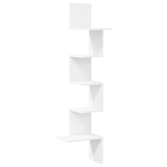 Wall Corner Shelf White 32x32x127,5 cm Engineered Wood Wall Corner Shelf White 32x32x127,5 cm Engineered Wood