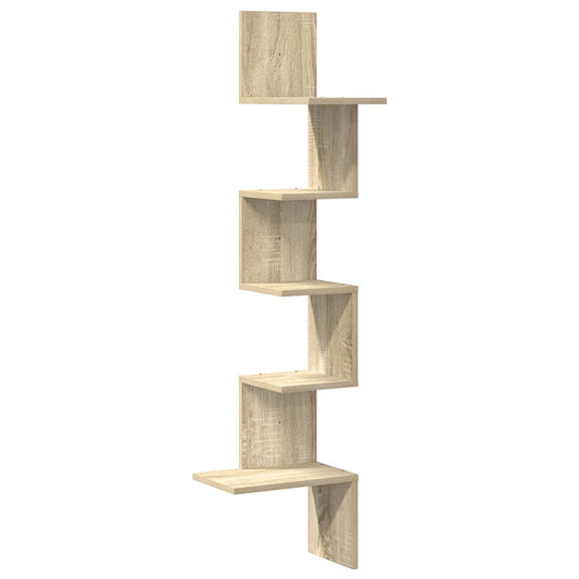 Wall Corner Shelf Sonoma Oak 32x32x127,5 cm Engineered Wood Wall Corner Shelf Sonoma Oak 32x32x127,5 cm Engineered Wood