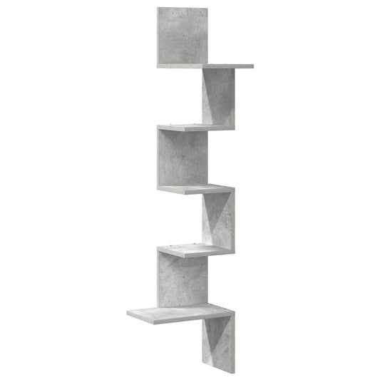 Wall Corner Shelf Concrete Grey 32x32x127,5 cm Engineered Wood Wall Corner Shelf Concrete Grey 32x32x127,5 cm Engineered Wood