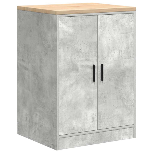 Garage Storage Cabinet Concrete Grey 60x51x85 cm Solid Wood Pine Garage Storage Cabinet Concrete Grey 60x51x85 cm Solid Wood Pine