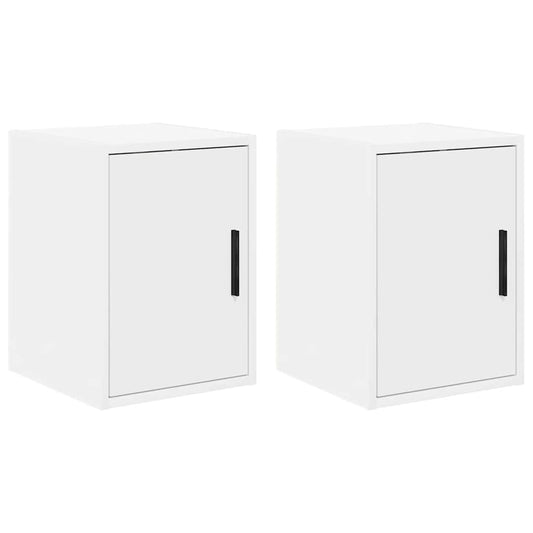 Garage Wall Cabinets 2 pcs White Engineered Wood Garage Wall Cabinets 2 pcs White Engineered Wood