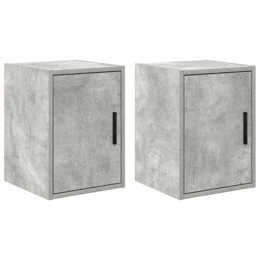 Garage Wall Cabinets 2 pcs Concrete Grey Engineered Wood Garage Wall Cabinets 2 pcs Concrete Grey Engineered Wood