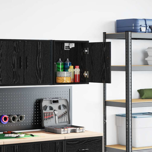 Garage Wall Cabinet Black Engineered Wood Garage Wall Cabinet Black Engineered Wood