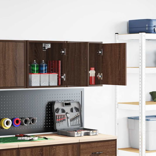 Garage Wall Cabinets 2 pcs Brown Oak Engineered Wood Garage Wall Cabinets 2 pcs Brown Oak Engineered Wood