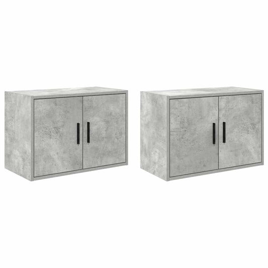 Garage Wall Cabinets 2 pcs Concrete Grey Engineered Wood Garage Wall Cabinets 2 pcs Concrete Grey Engineered Wood