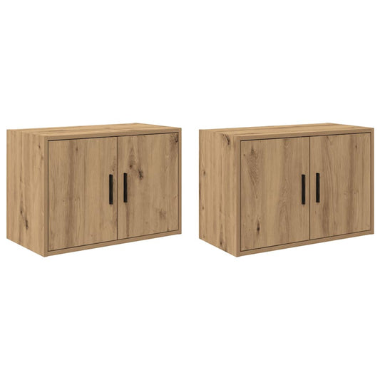 Garage Wall Cabinets 2 pcs Artisan Oak Engineered Wood Garage Wall Cabinets 2 pcs Artisan Oak Engineered Wood