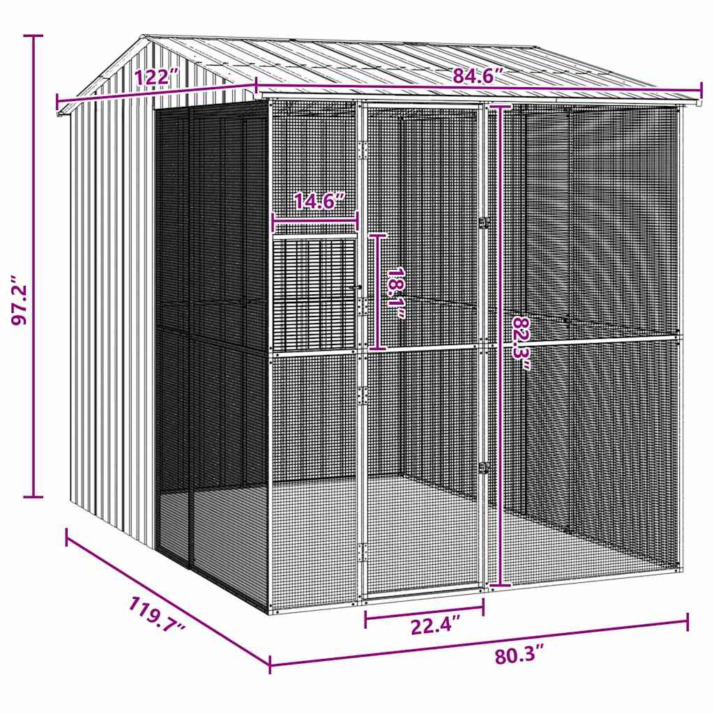 Bird Cage Anthracite 215 x 310 x 247 cm Galvanised Steel