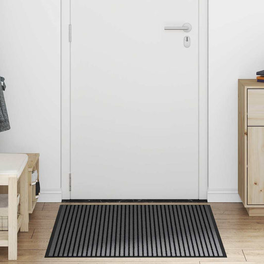 Doormat Stripe Black and Grey 90x120 cm Doormat Stripe Black and Grey 90x120 cm