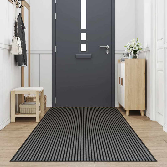 Doormat Stripe Black and Grey 115x300 cm Doormat Stripe Black and Grey 115x300 cm