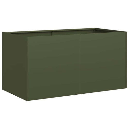 Planter Olive Green 80x40x40 cm Cold-rolled Steel Planter Olive Green 80x40x40 cm Cold-rolled Steel