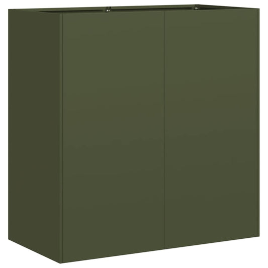 Planter Olive Green 80x40x80 cm Cold-rolled Steel Planter Olive Green 80x40x80 cm Cold-rolled Steel