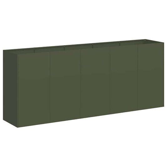Planter Olive Green 200x40x80 cm Cold-rolled Steel Planter Olive Green 200x40x80 cm Cold-rolled Steel
