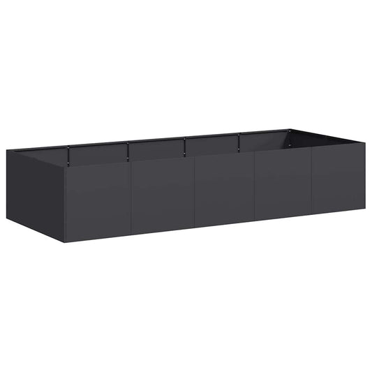 Planter Black 200x80x40 cm Steel Planter Black 200x80x40 cm Steel