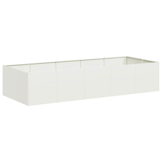 Planter White 200x80x40 cm Steel Planter White 200x80x40 cm Steel
