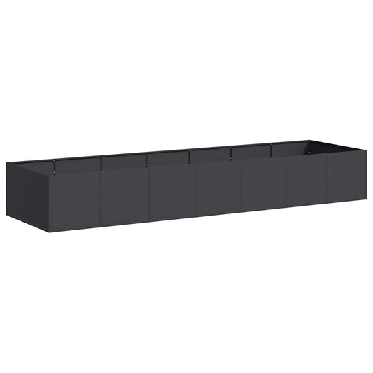 Planter Black 280x80x40 cm Steel Planter Black 280x80x40 cm Steel
