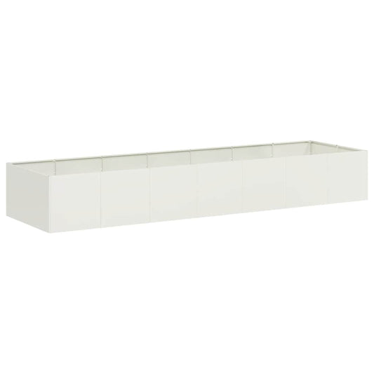 Planter White 280x80x40 cm Steel Planter White 280x80x40 cm Steel