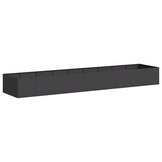 Planter Black 360x80x40 cm Steel Planter Black 360x80x40 cm Steel