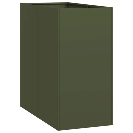 Planter Olive Green 40x80x80 cm Steel Planter Olive Green 40x80x80 cm Steel