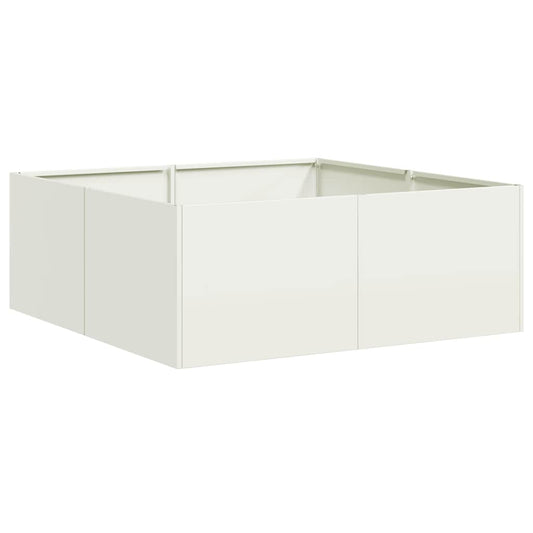Planter White 80x80x30 cm Steel Planter White 80x80x30 cm Steel