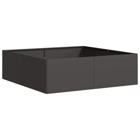 Planter Black 100x100x30 cm Steel Planter Black 100x100x30 cm Steel