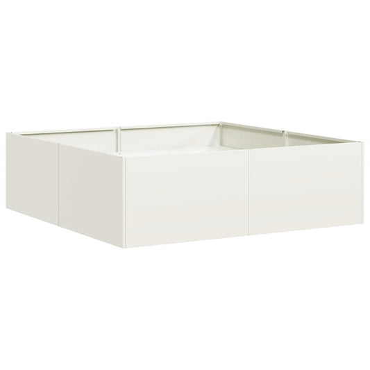 Planter White 100x100x30 cm Steel Planter White 100x100x30 cm Steel