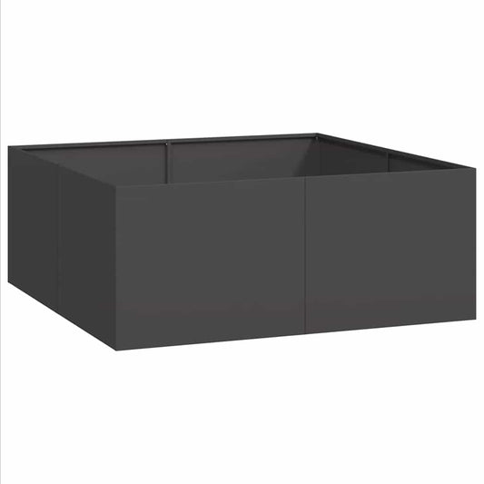 Planter Black 100x100x40 cm Steel Planter Black 100x100x40 cm Steel