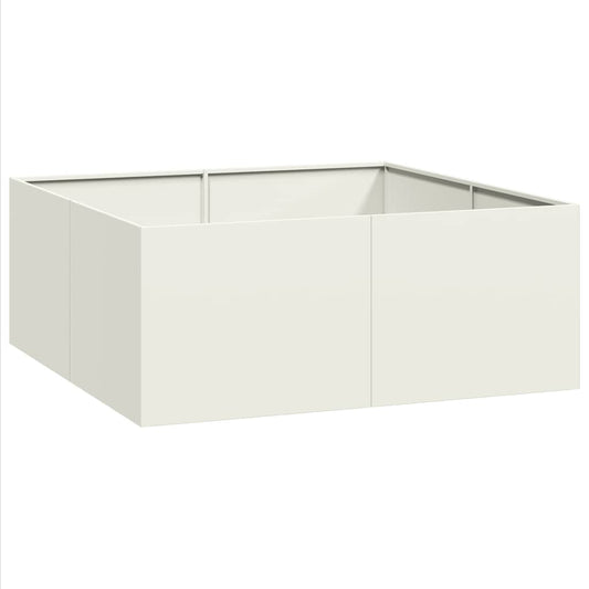 Planter White 100x100x40 cm Steel Planter White 100x100x40 cm Steel
