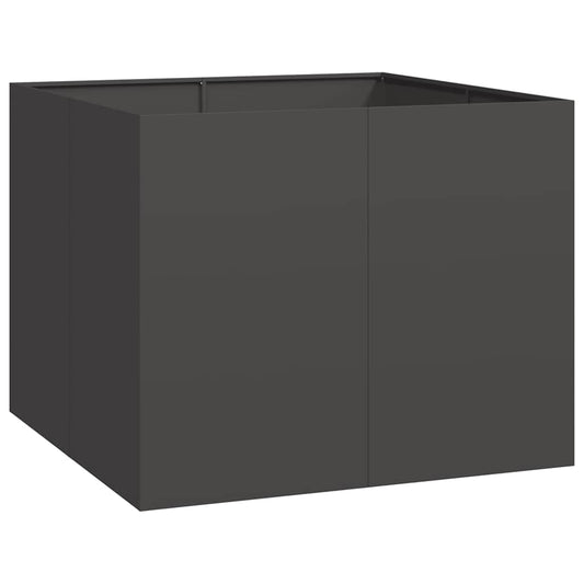 Planter Black 100x100x80 cm Steel Planter Black 100x100x80 cm Steel