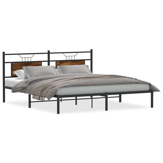 Bed Frame without Mattress Smoked Oak 183x213 cm Engineered Wood Bed Frame without Mattress Smoked Oak 183x213 cm Engineered Wood