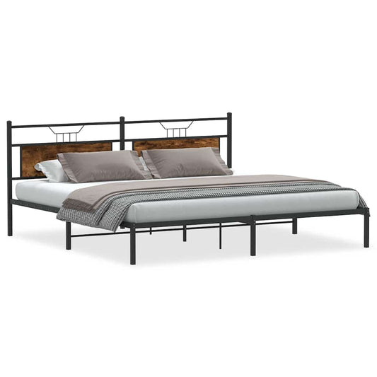 Bed Frame without Mattress Smoked Oak 200x200 cm Engineered Wood Bed Frame without Mattress Smoked Oak 200x200 cm Engineered Wood