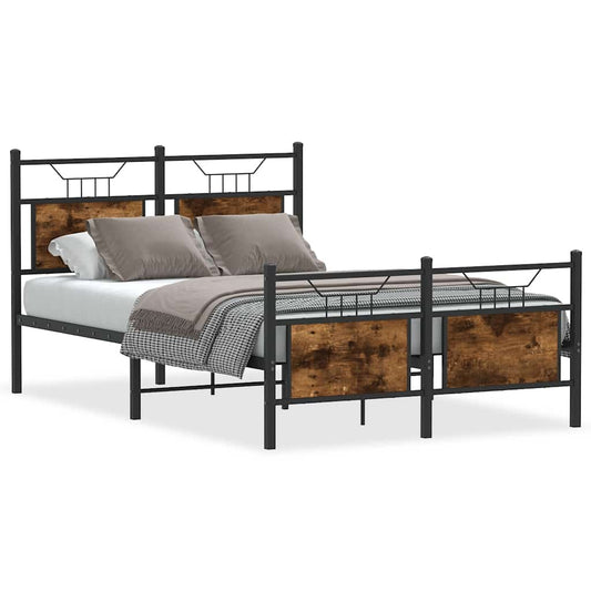 Bed Frame without Mattress Smoked Oak 120x200 cm Engineered Wood Bed Frame without Mattress Smoked Oak 120x200 cm Engineered Wood
