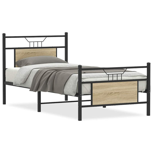 Bed Frame without Mattress Sonoma Oak 75x190 cm Engineered Wood Bed Frame without Mattress Sonoma Oak 75x190 cm Engineered Wood
