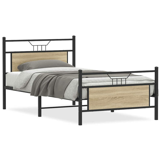 Bed Frame without Mattress Sonoma Oak 107x203cm Engineered Wood Bed Frame without Mattress Sonoma Oak 107x203cm Engineered Wood